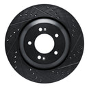 R1 2019-2025 Hyundai Kona N Rear Right Drilled & Slotted Black Brake Rotor