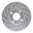 R1 11-19 Ford Fiesta Front Drilled & Slotted Silver Brake Rotor Set