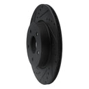 R1 19-24 Infiniti QX50 Rear Left Drilled & Slotted Black Brake Rotor