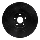 R1 2009-2015 Cadillac CTS Front Right Drilled & Slotted Black Brake Rotor