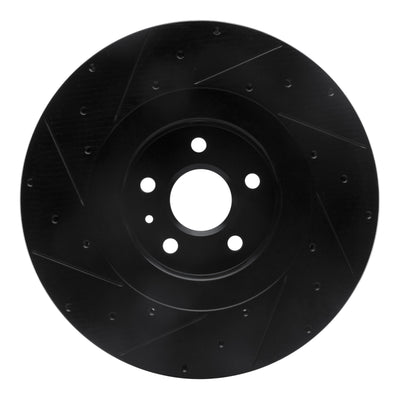 R1 09-15 Cadillac CTS Front & Rear Drilled & Slotted Black Brake Rotor Set