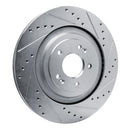 R1 19-22 Genesis G90 Rear Drilled & Slotted Silver Brake Rotor Set