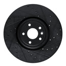 R1 16-24 Jaguar XF Front Right Drilled & Slotted Black Brake Rotor
