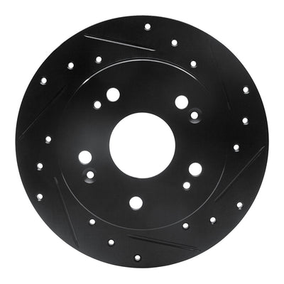 R1 97-15 Acura CSX Rear Drilled & Slotted Black Brake Rotor Set