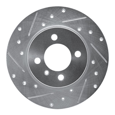R1 84-85 BMW 318I Front Left Drilled & Slotted Silver Brake Rotor