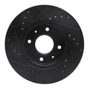 R1 00-04 Volvo V40 Front Right Drilled & Slotted Black Brake Rotor