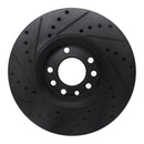 R1 03-11 Cadillac BLS (Mexico) Front Right Drilled & Slotted Black Brake Rotor