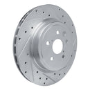 R1 08-14 Lexus IS F Rear Right Drilled & Slotted Silver Brake Rotor