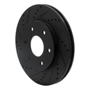 R1 04-05 Infiniti QX56 Front Left Drilled & Slotted Black Brake Rotor