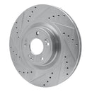R1 12-17 Genesis G80 Front Left Drilled & Slotted Silver Brake Rotor