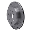 R1 08-12 Land Rover LR2 Rear Right Drilled & Slotted Silver Brake Rotor