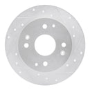 R1 98-02 Acura CL Rear Right Drilled & Slotted Silver Brake Rotor