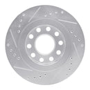 R1 04-05 Audi ALLROAD Rear Right Drilled & Slotted Silver Brake Rotor