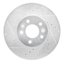 R1 98-02 Ford Crown Victoria Front Left Drilled & Slotted Silver Brake Rotor