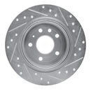 R1 99-10 Saab 9-5 Rear Left Drilled & Slotted Silver Brake Rotor