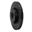 R1 04-13 Mazda 3 Front Right Drilled & Slotted Black Brake Rotor
