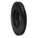 R1 13-20 Ford Special Service Police Sedan Front & Rear Drilled & Slotted Black Brake Rotor Set