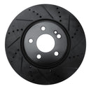 R1 16-23 Mercedes-Benz GLC350e Rear Right Drilled & Slotted Black Brake Rotor