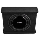 DS18 Single 12in Shallow Subwoofer and Enclosure 350 Watts RMS Sealed Black Carpet