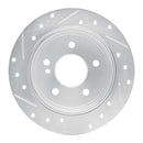 R1 94-98 Mercedes-Benz C280 Rear Right Drilled & Slotted Silver Brake Rotor