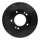 R1 2007-2009 Kia Sorento Front Right Drilled & Slotted Black Brake Rotor