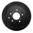 R1 89-96 Nissan 300ZX Front & Rear Drilled & Slotted Black Brake Rotor Set
