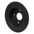 R1 92-97 Acura CL Rear Left Drilled & Slotted Black Brake Rotor