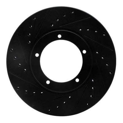 R1 67-88 Porsche 914 Front Left Drilled & Slotted Black Brake Rotor