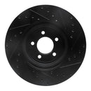 R1 06-10 Jaguar XK Front Left Drilled & Slotted Black Brake Rotor