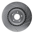 R1 10-16 Hyundai Genesis Coupe Front Drilled & Slotted Silver Brake Rotor Set