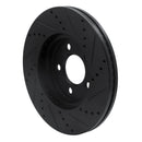 R1 03-11 Ford Crown Victoria Front Left Drilled & Slotted Black Brake Rotor