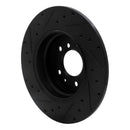 R1 91-01 BMW 850CI Rear Right Drilled & Slotted Black Brake Rotor