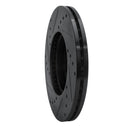 R1 04-13 Mazda 3 Front Right Drilled & Slotted Black Brake Rotor