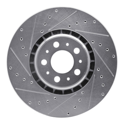 R1 03-09 Volvo XC90 Front Left Drilled & Slotted Silver Brake Rotor
