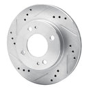 R1 14-15 Mitsubishi Mirage Front Drill & Slot Silver Rotors