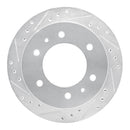 R1 88-95 Nissan Pathfinder  Drilled & Slotted Silver Disc Brake Rotor Set w/Optimum  Pads & Hardware