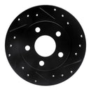 R1 93-05 Ford Taurus (Excl SHO) Rear Right Drilled & Slotted Black Brake Rotor
