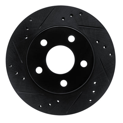 R1 86-92 Ford Taurus SHO Rear Left Front Left Drilled & Slotted Black Brake Rotor