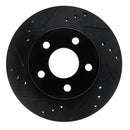 R1 86-92 Ford Taurus SHO Rear Left Front Left Drilled & Slotted Black Brake Rotor