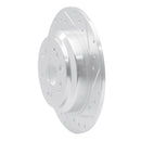 R1 10-15 Honda Crosstour Rear Right Drilled & Slotted Silver Brake Rotor