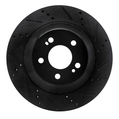 R1 15-21 Mercedes-Benz S550 Rear Right Drilled & Slotted Black Brake Rotor