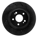 R1 15-21 Mercedes-Benz S550 Rear Right Drilled & Slotted Black Brake Rotor