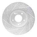 R1 97-01 Infiniti Q45 Front Right Drilled & Slotted Silver Brake Rotor