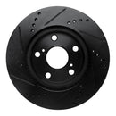 R1 06-18 Lexus HS250h Front & Rear Drilled & Slotted Black Brake Rotor Set