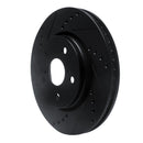 R1 18-22 Toyota C-HR Front Left Drilled & Slotted Black Brake Rotor