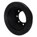 R1 00-02 Dodge Ram 2500 Rear Left Drilled & Slotted Black Brake Rotor