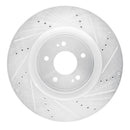R1 08-15 Mitsubishi Lancer Front Right Drilled & Slotted Silver Brake Rotor