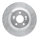 R1 15-21 Mercedes-Benz S400 Rear Drilled & Slotted Silver Brake Rotor Set