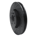R1 18-20 Land Rover Range Rover Front Left Drilled & Slotted Black Brake Rotor