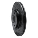 R1 20-25 Hyundai Kona Front Right Drilled & Slotted Black Brake Rotor